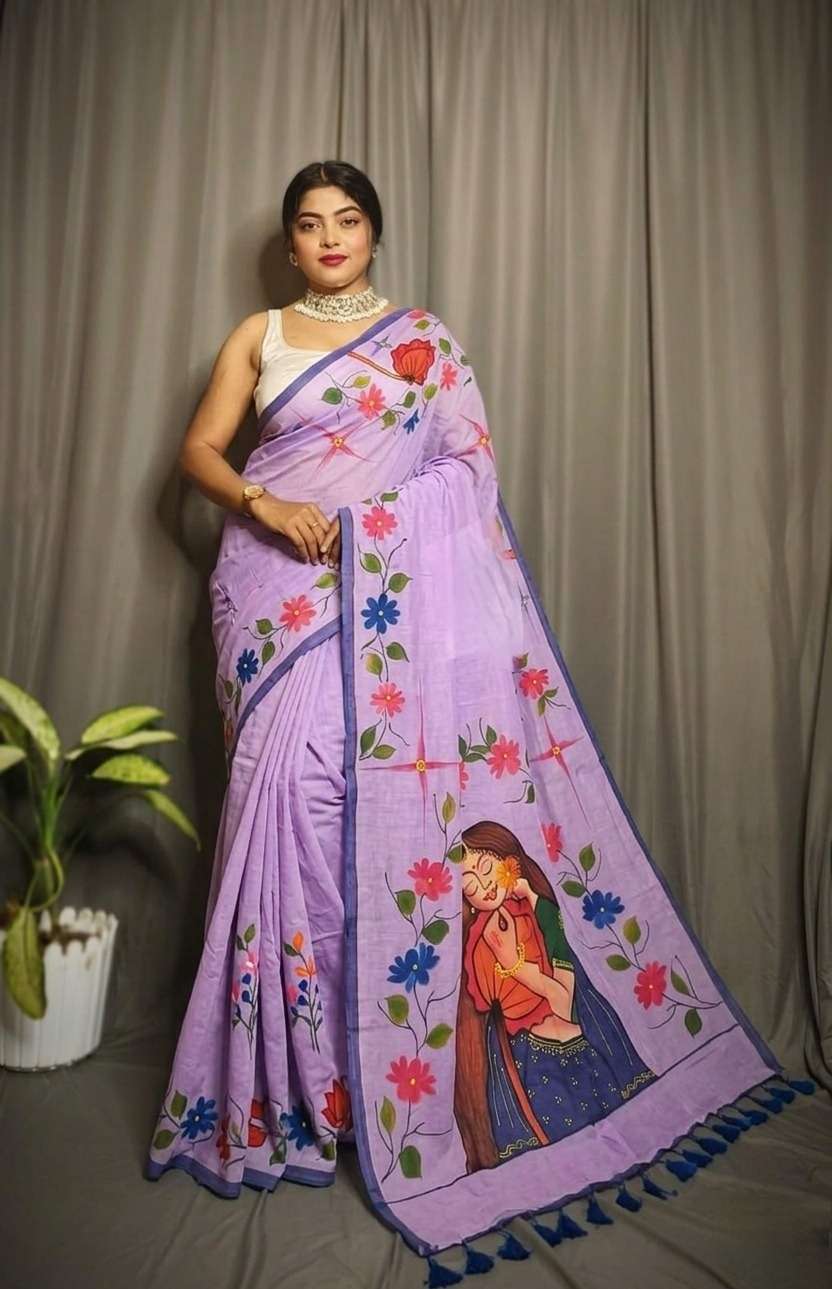 NEW LAUNCH ROOP SUNDARI PURE AND SOFT HAND PAINTED MUL COTTO...