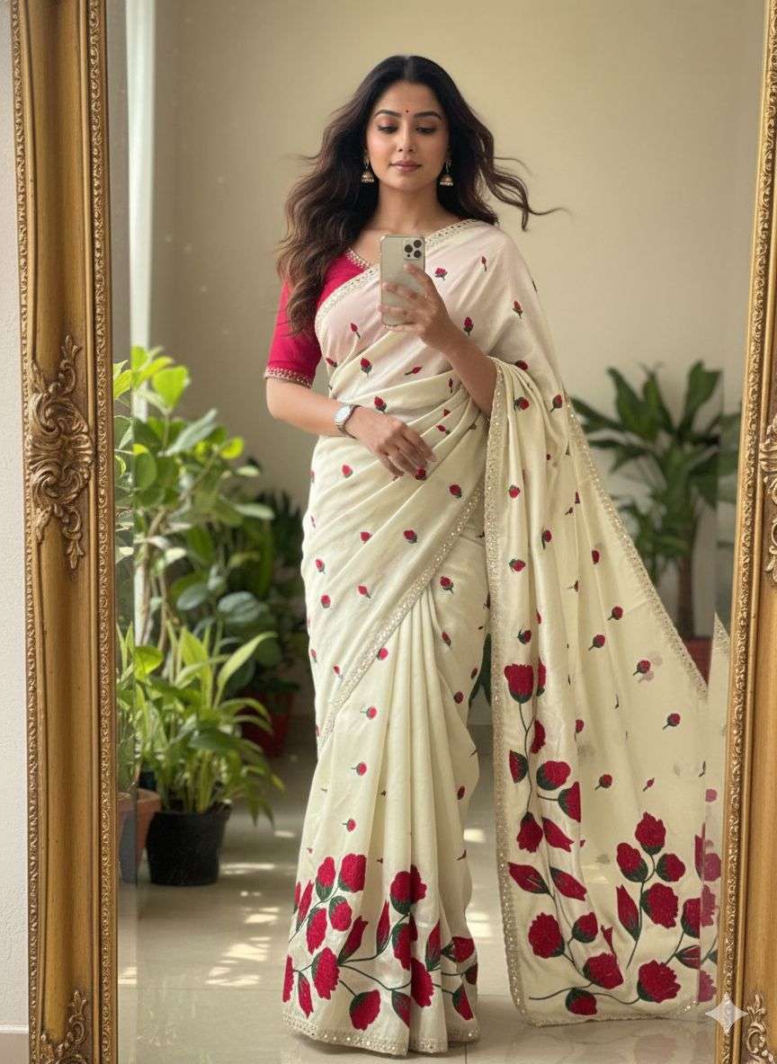 New Soft And pure beautiful Rangoli traditional silk fabric ...