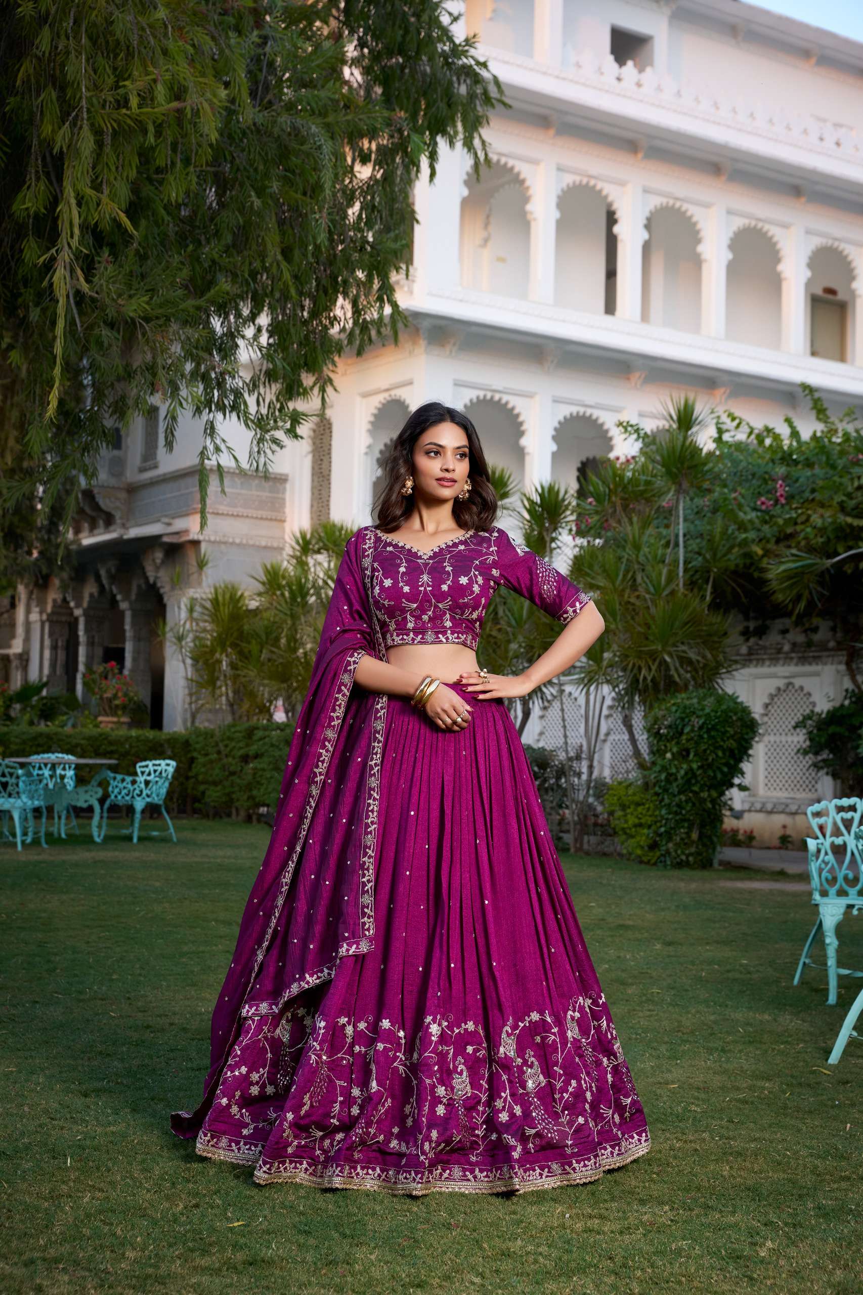  Our wine beautiful colored Vichitra Silk fancy and classic ...