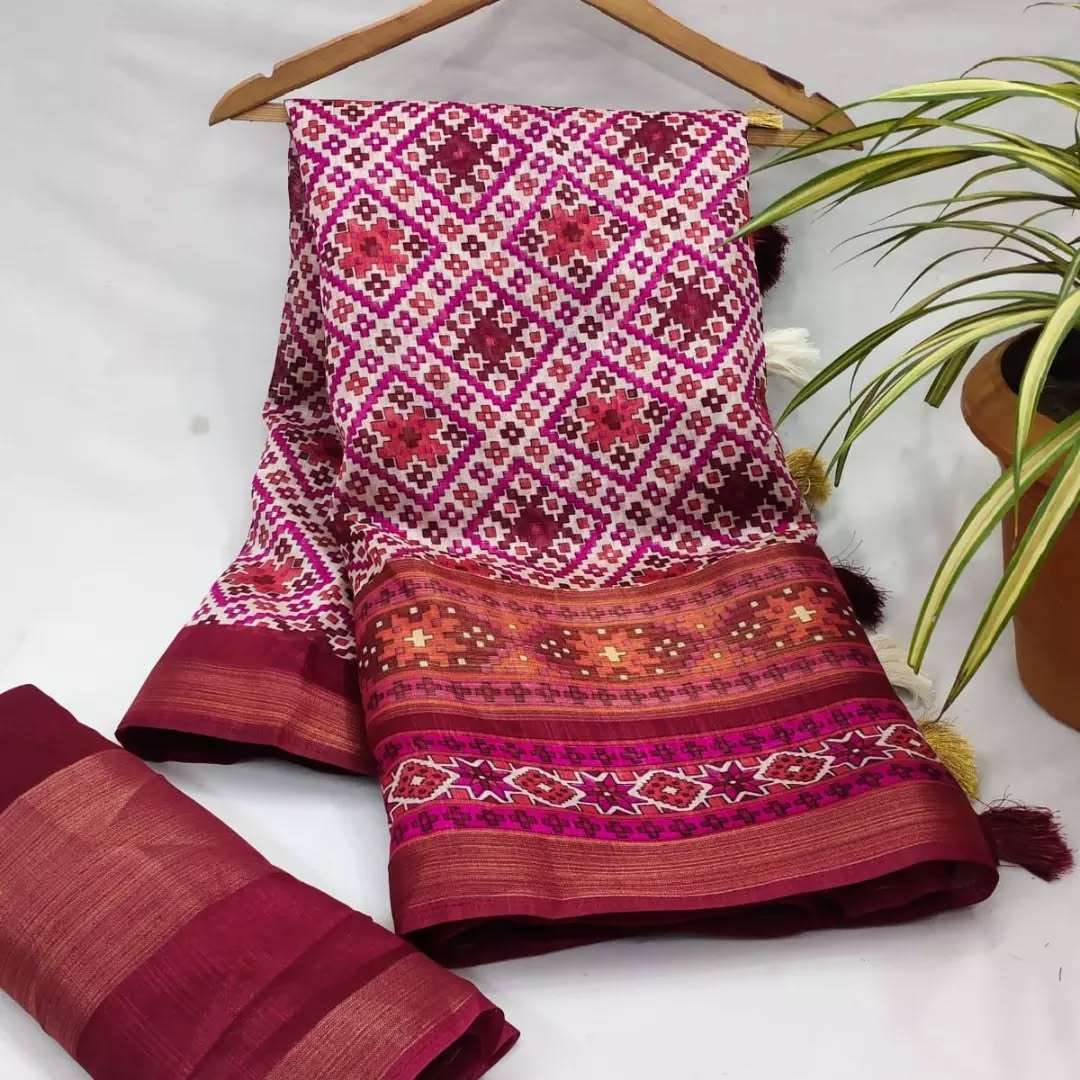  PATOLA HEAVY AND ERODE SILK FANCY FABRIC WITH PATOLA PRINT ...