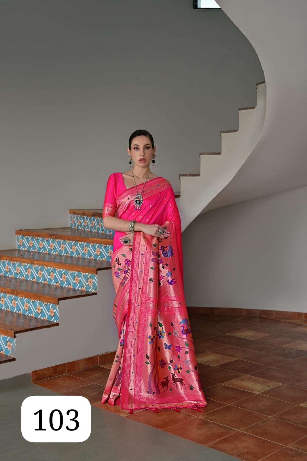 PC  AADHYA BANARASI SILK FANCY FABRIC WITH CLASSIC PAITHANI ...