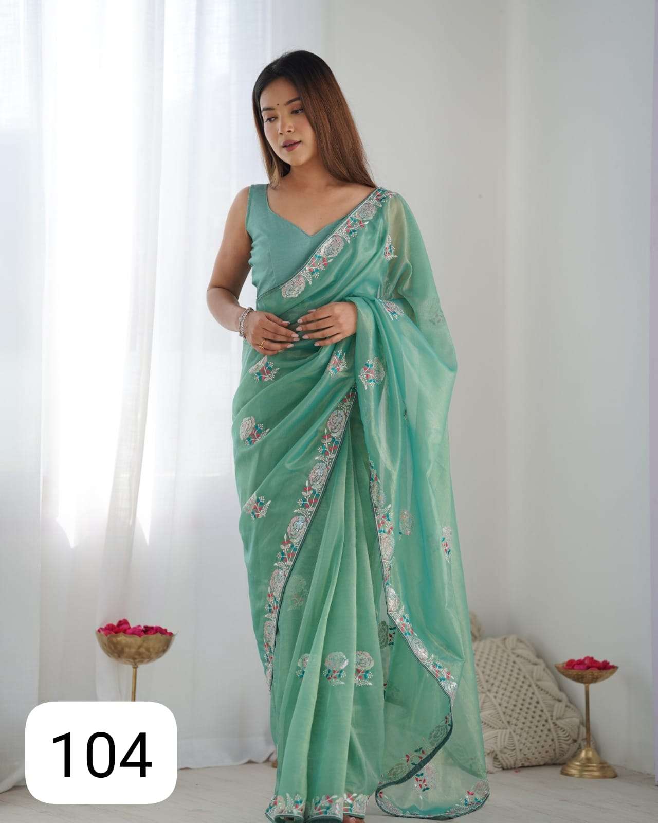 PC SUNHERI GOLD TWILL NET BEAUTIFUL AND COLOURING FABRIC SAR...