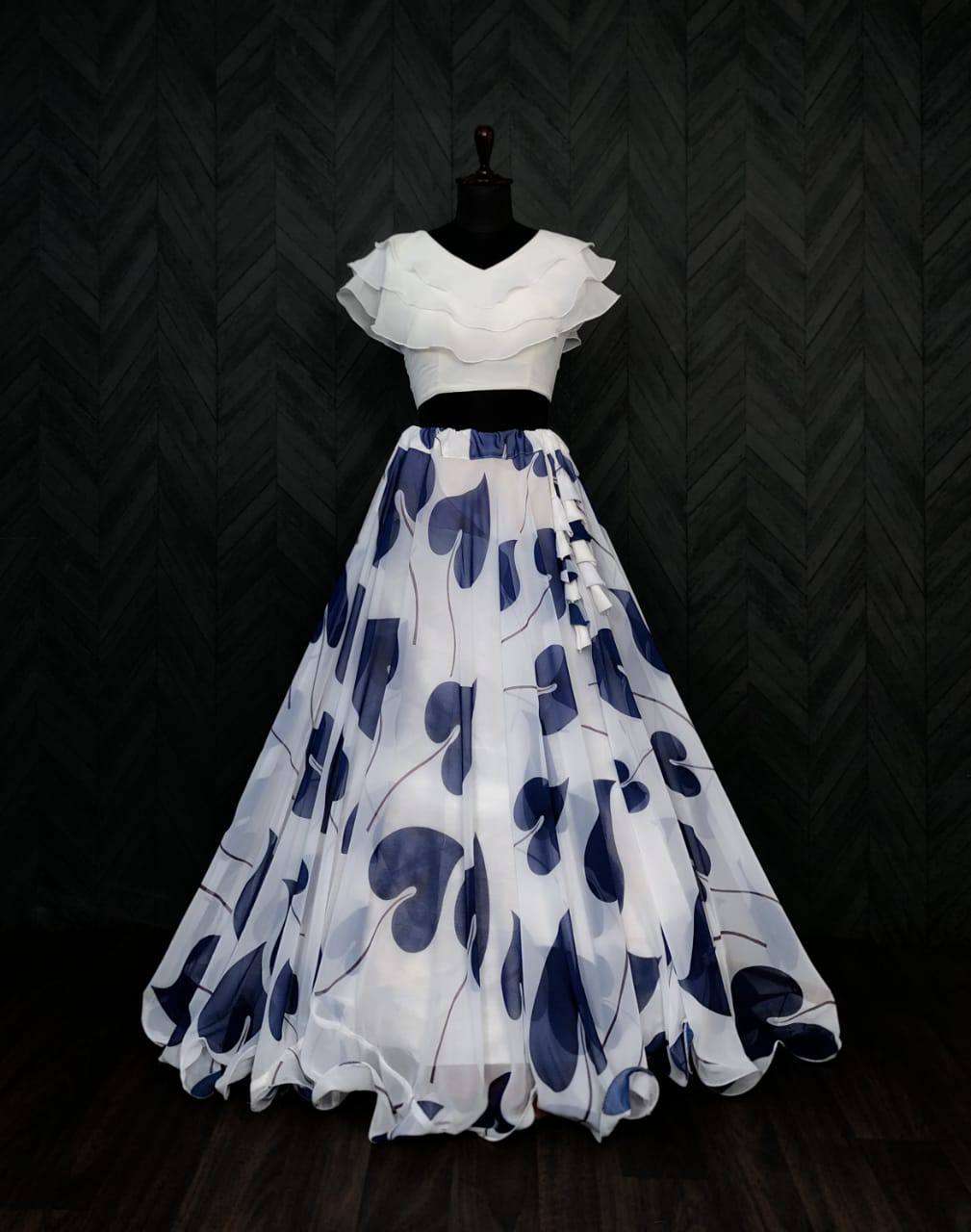  Premium And Designer Faux Georgette With Big Leaf Rich Digi...