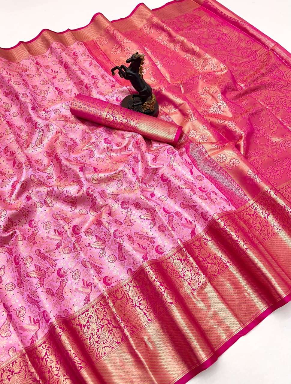 Premium and elegant bridal Kanjivaram silk fancy fabric des...