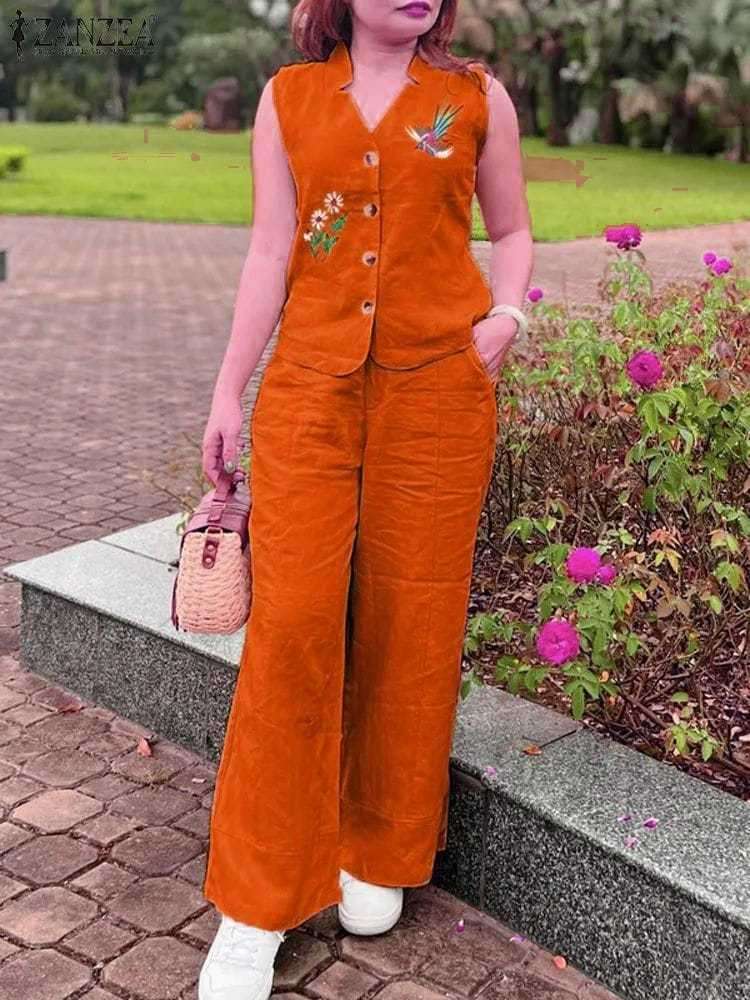 PREMIUM COTTON SLUB TOP WITH PANT LIKE CORD SET TREND PARTY ...