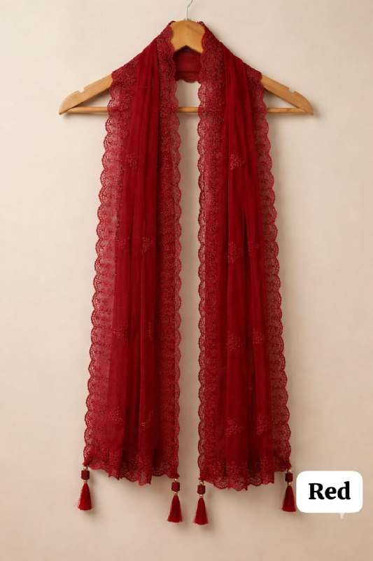 PREMIUM HEAVY NET WITH ELEGANT EMBROIDERY WORK DUPATTA SPECI...