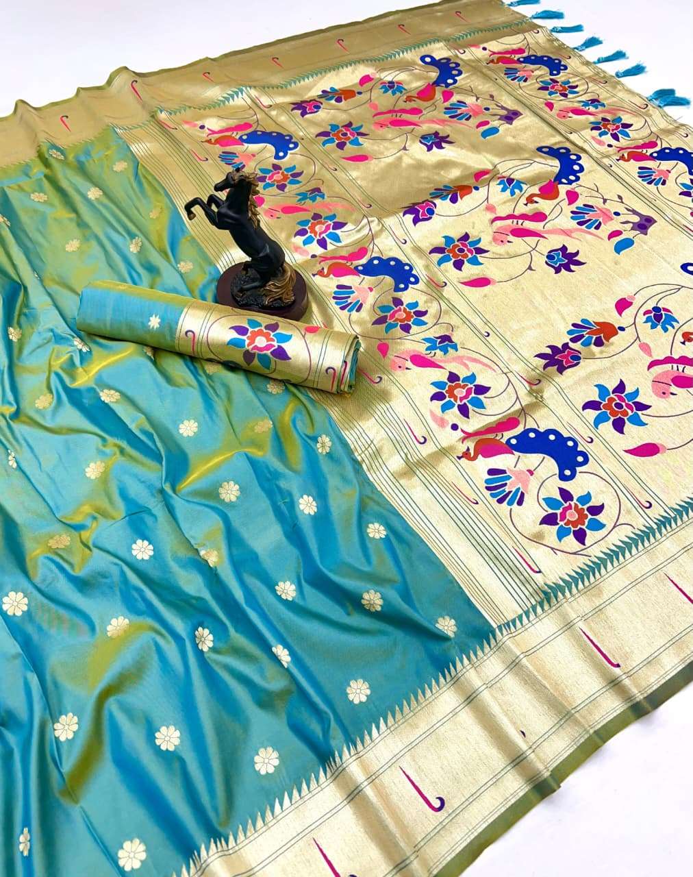 Princess vol 2 pure and soft elegant weaving paithani silk f...