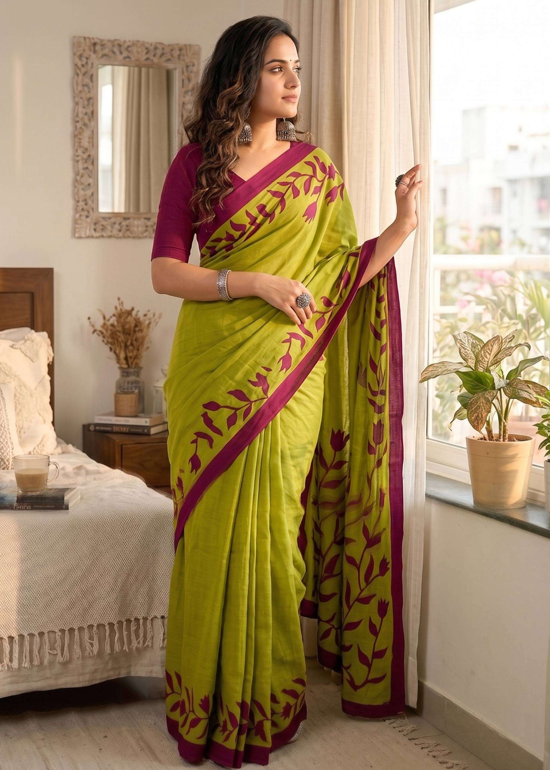 PURE AND DESIGNER MULMUL AND COTTON FABRIC WITH BEAUTIFUL HA...