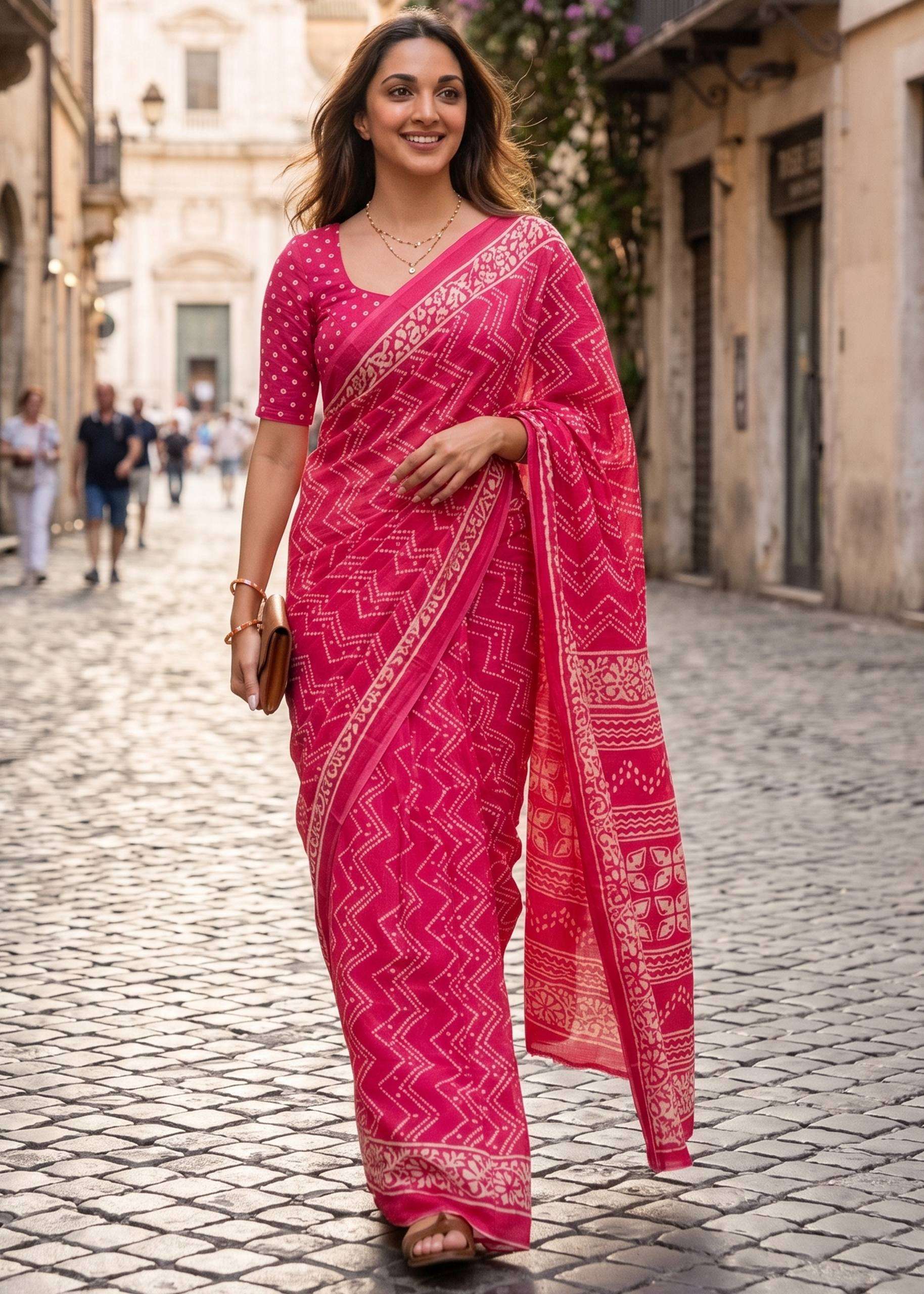 Pure Cotton fabric in cool Bandhani Style Feel Like Luxury ...