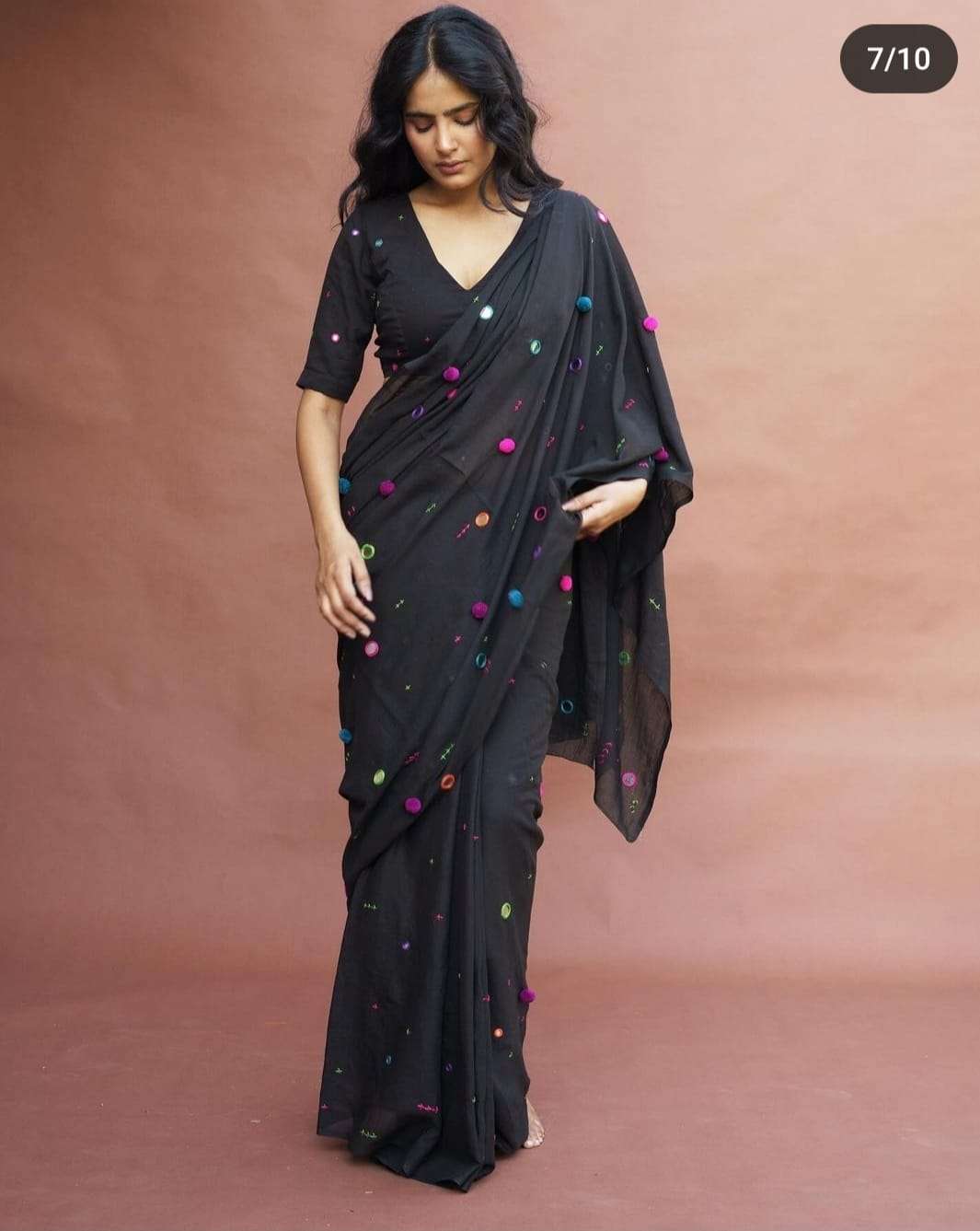 PURE MUL COTTON HANDWORK SAREE SUPER SOFT & LIGHT WEIGHT SUM...