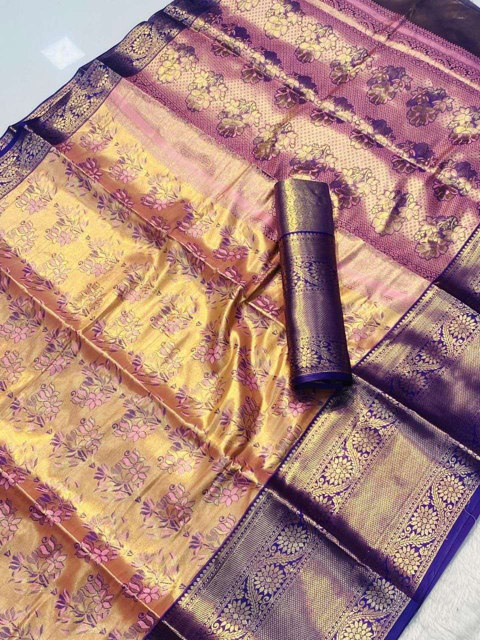 Pushpa Vol 2 Beautiful Kanjivaram Semi silk fancy fabric wit...