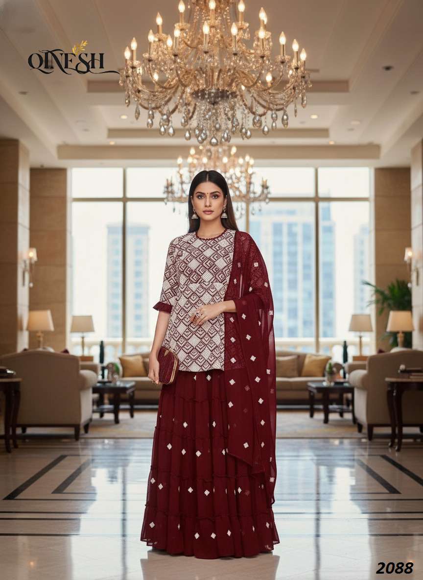 QTNESH 2088 TO 2092 ELEGANT GEORGETTE WITHJ COTTON EMBROIDER...