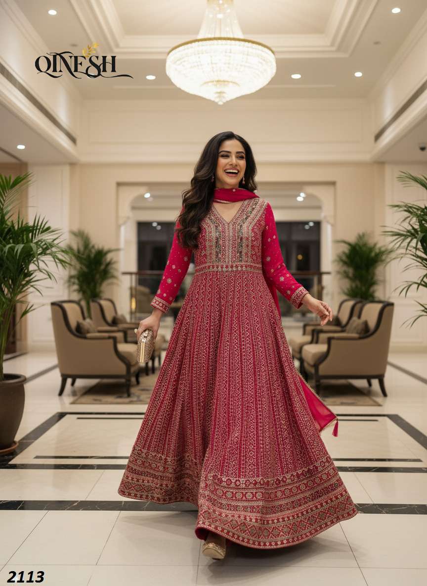 QTNESH 2112 TO 2114 WEDDING SPECIAL GEORGETTE HEAVY WORK GOW...
