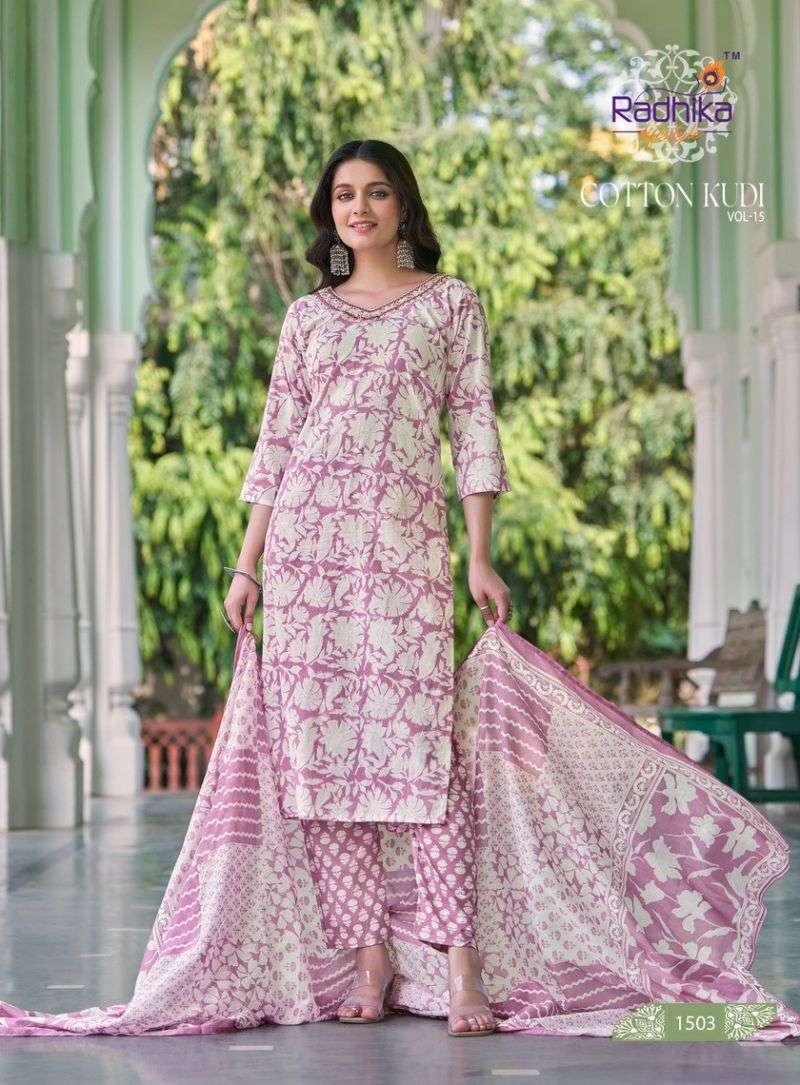 RADHIKA LIFESTYLE COTTON KUDI VOL 15 BEAUTIFUL COTTON KURTI ...