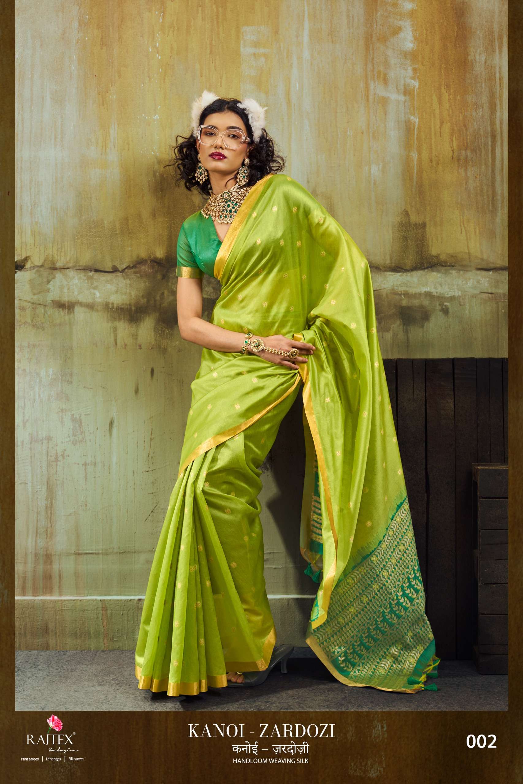  Rajtex Kanoi Zardosi 001 TO 006 classic Tussar Silk fabric ...