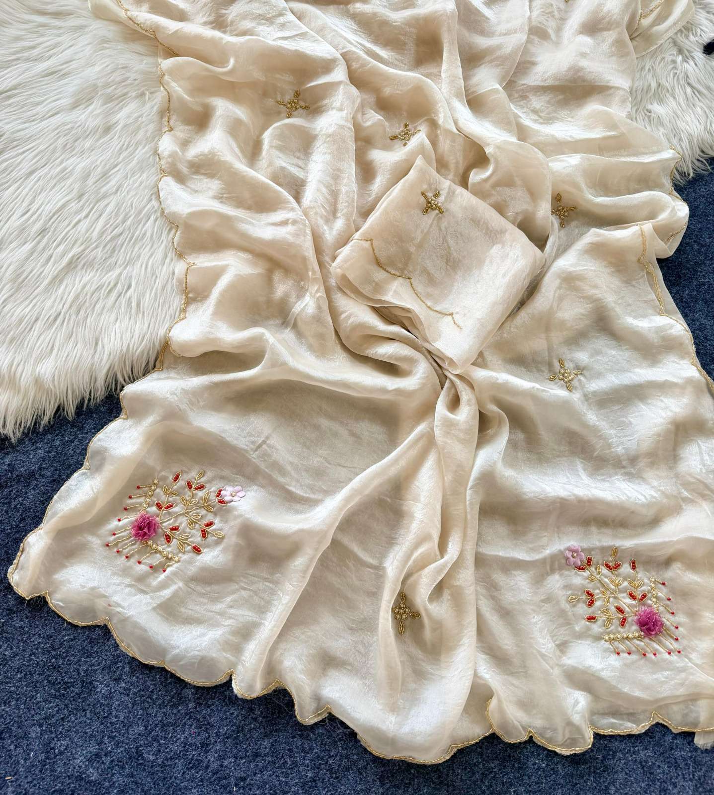 Rakshita soft and pure fancy satin fancy fabric with classic...