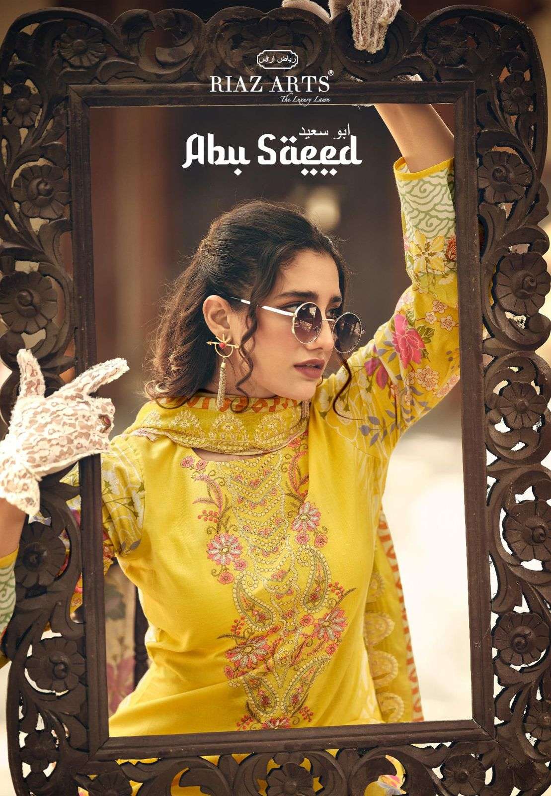 RIAZ ARTS FARAH ABU SAEED LAWN COTTON CAMRIC PRINT EMBROIDER...
