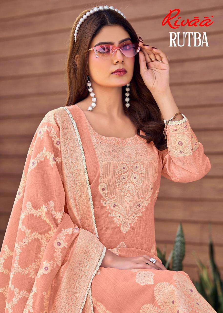 RIVAA RUTBA JAMDANI JACQUARD FABRIC SALWAR KAMEEZ UNSTITCH S...