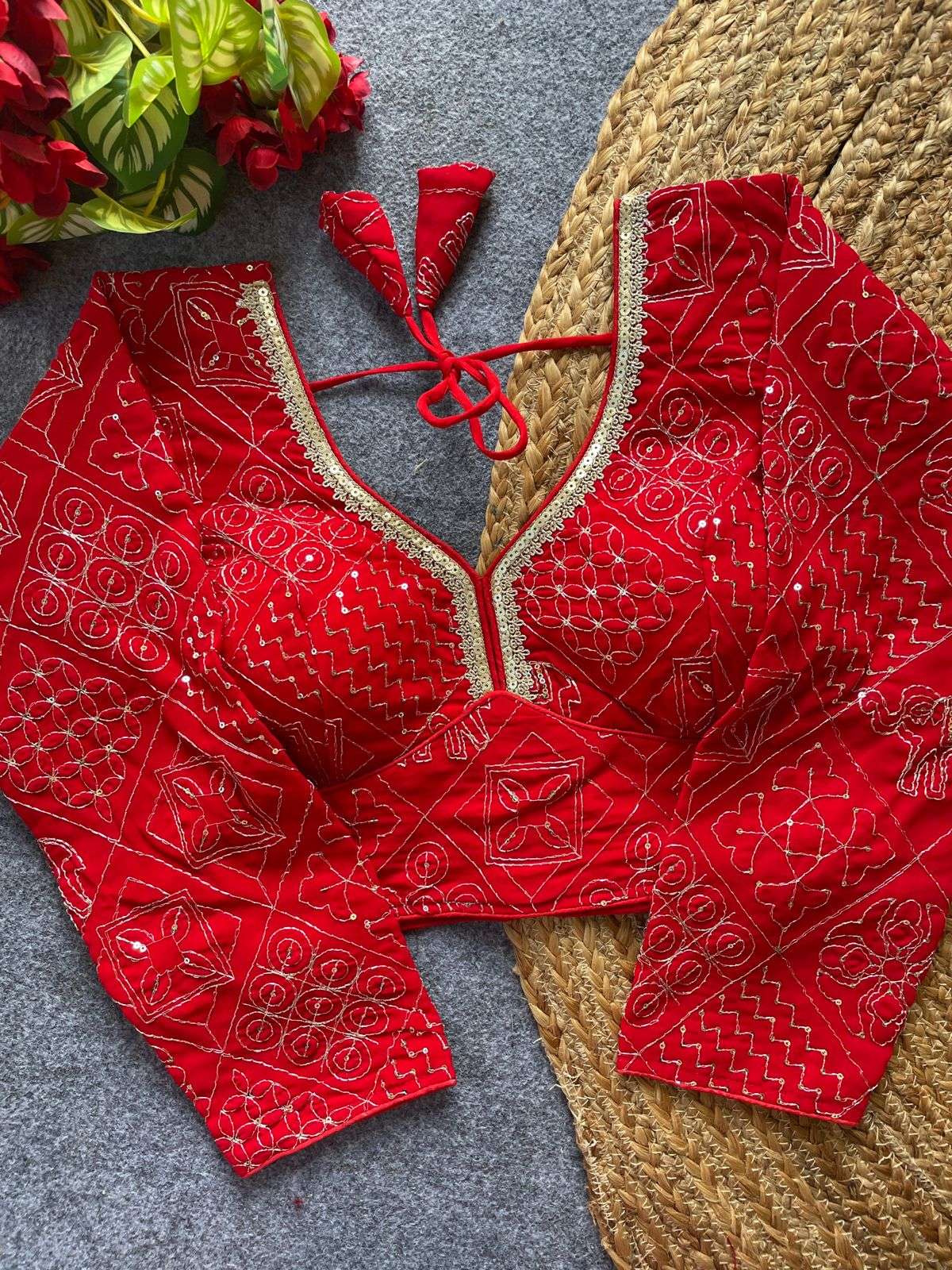 Sabyasachi Blouse Premium and original Gujarat work on Georg...