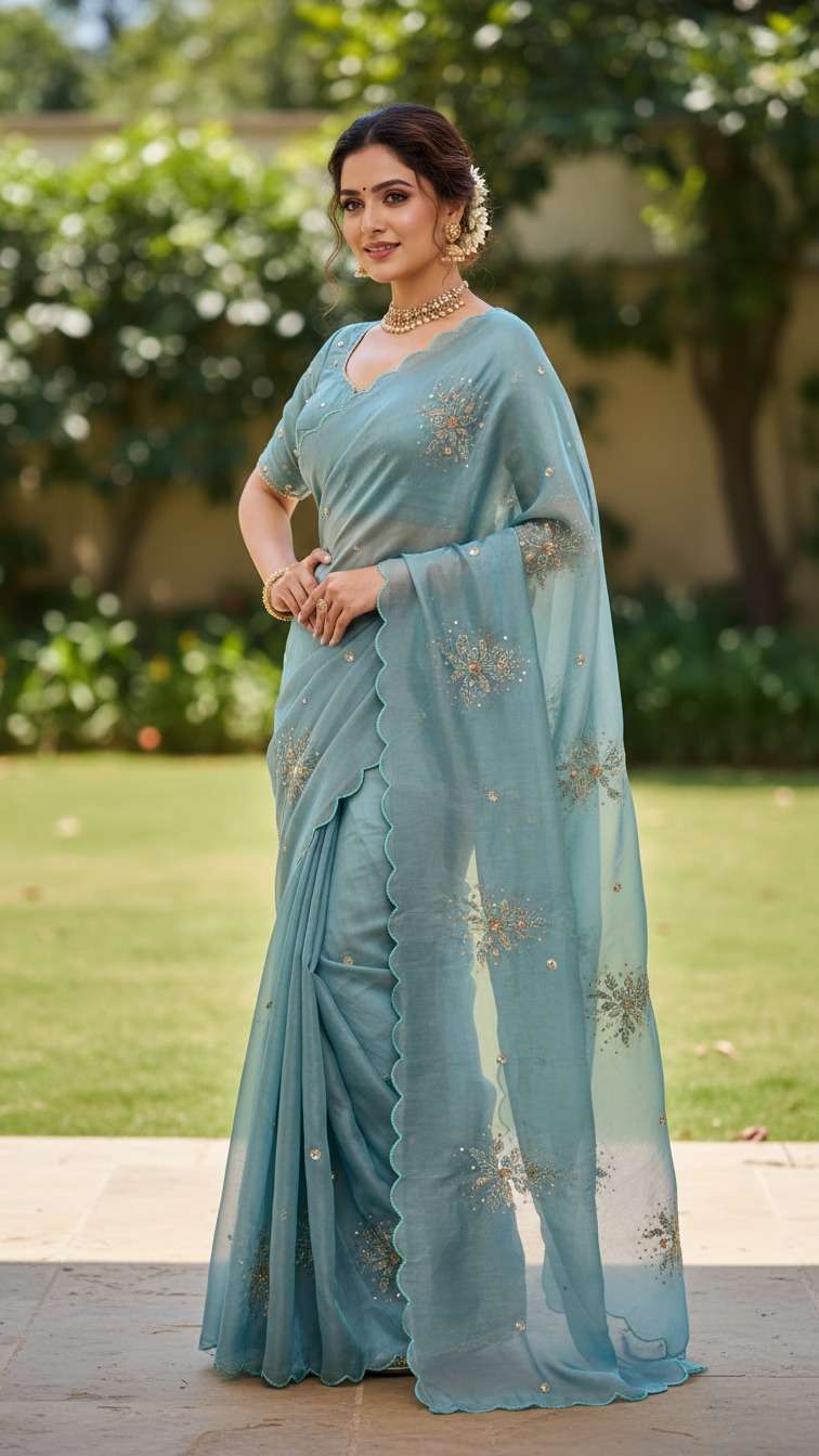 Sambhavi Soft and classic Fancy satin fabric With Beautiful ...
