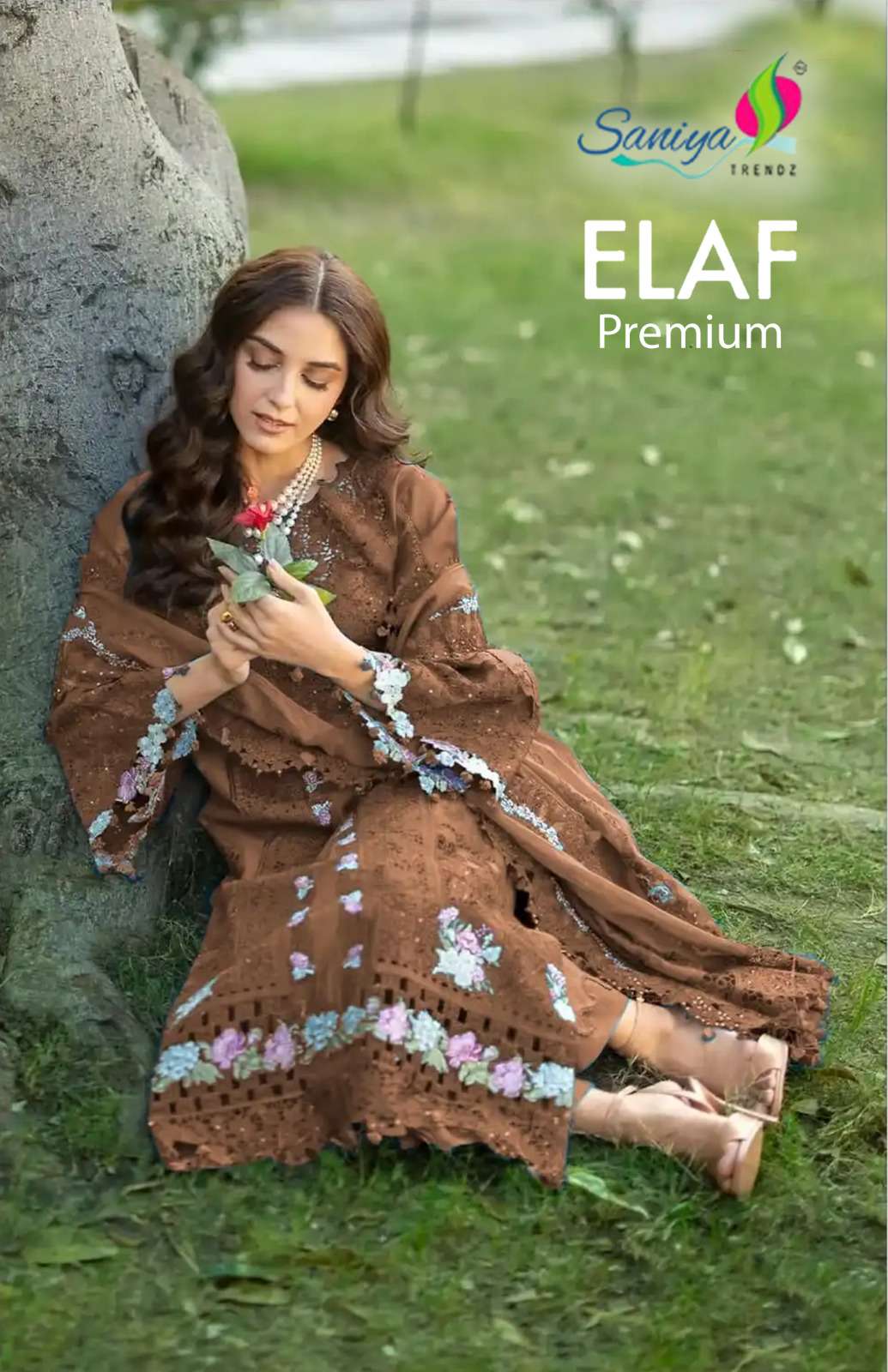 SANIYA TRENDZ ELAF PREMIUM COTTON WITH CHIKANKARI WORK PAKIS...