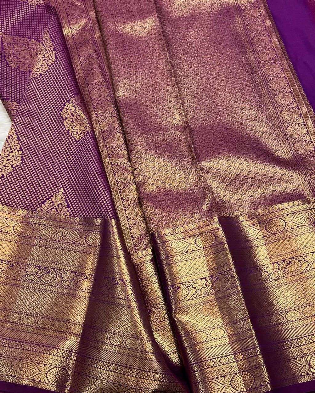 shiny purpel colour lichi silk beautiful fancy fabric saree ...