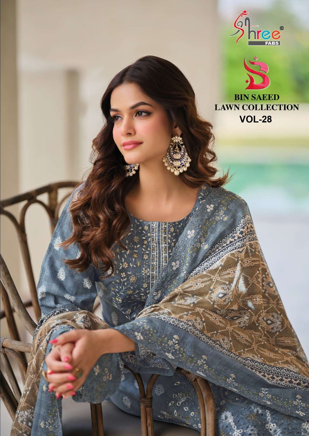 SHREE FABS BIN SAEED LAWN COLLECTION VOL 28 LAWN COTTON PRIN...