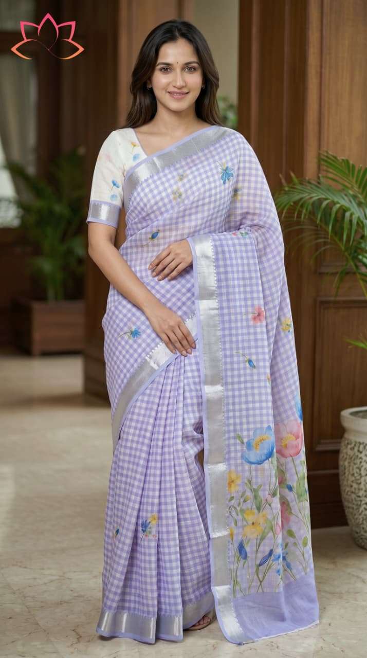 SOFT AND COLOURING PURE LINEN FABRIC WITH BEAUTIFUL MANGALAG...