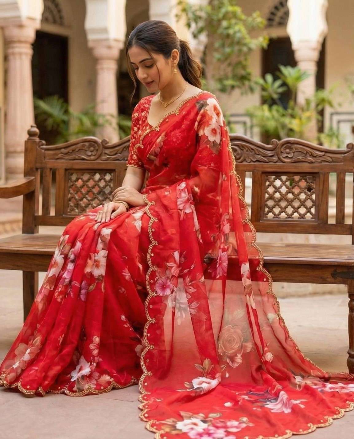 Soft and pure Georgette fancy fabric handmade beautiful and ...