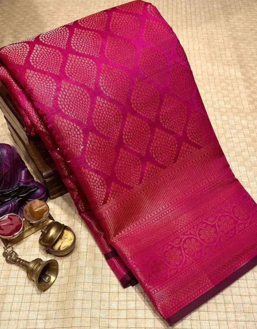 SOFT AND SHINY LICHI SILK FANCY FABRIC SAREE RESELLER IN SUR...