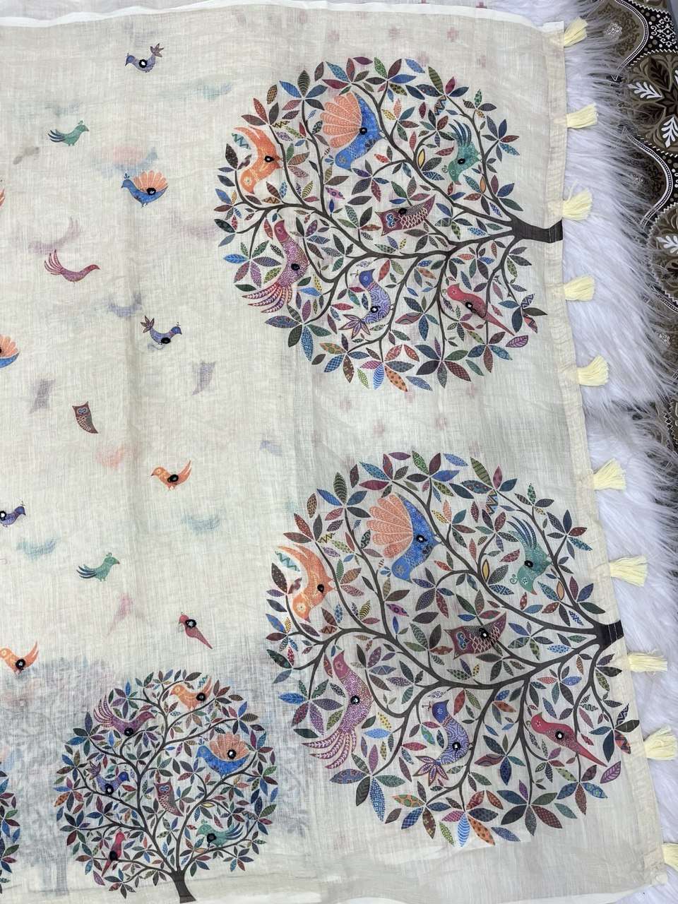 Soft heavy And New fancy and pure linen cotton fabric with b...