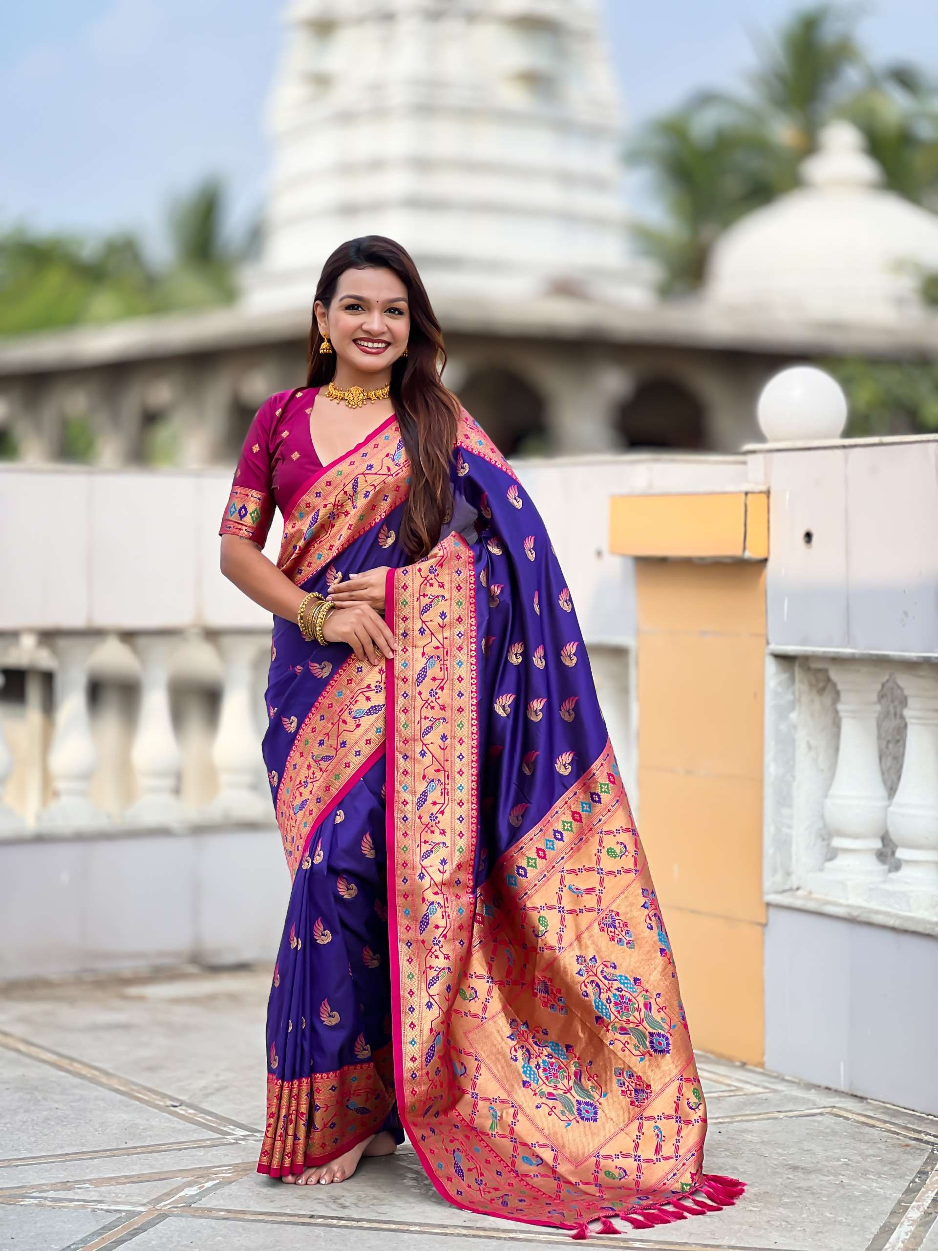 Sparkal Paithani Trending Collection Soft Pethani silk Fabri...