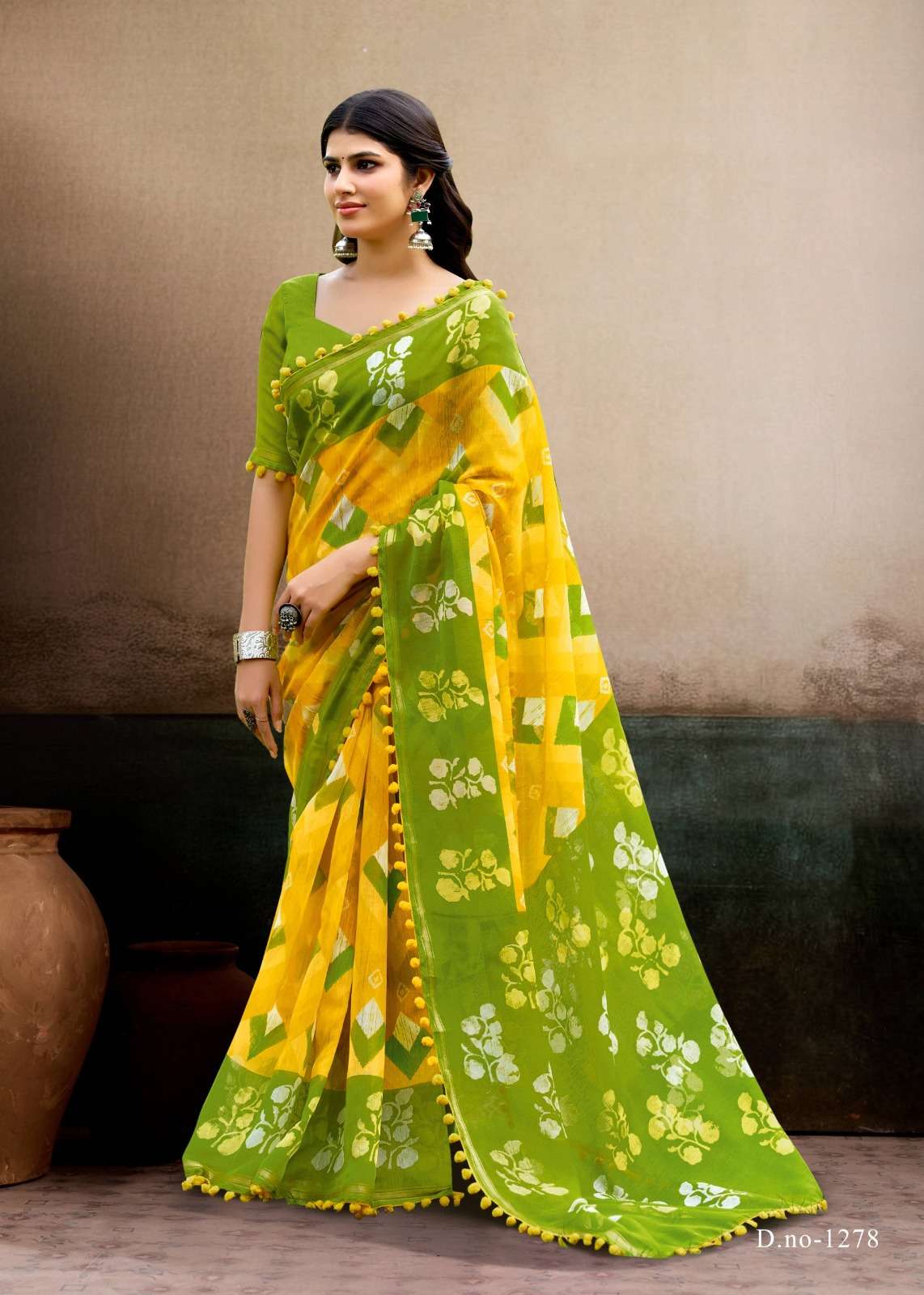  Sr Pum Pum 18 Mul Mul Cotton With Pum Pum fancy and classic...