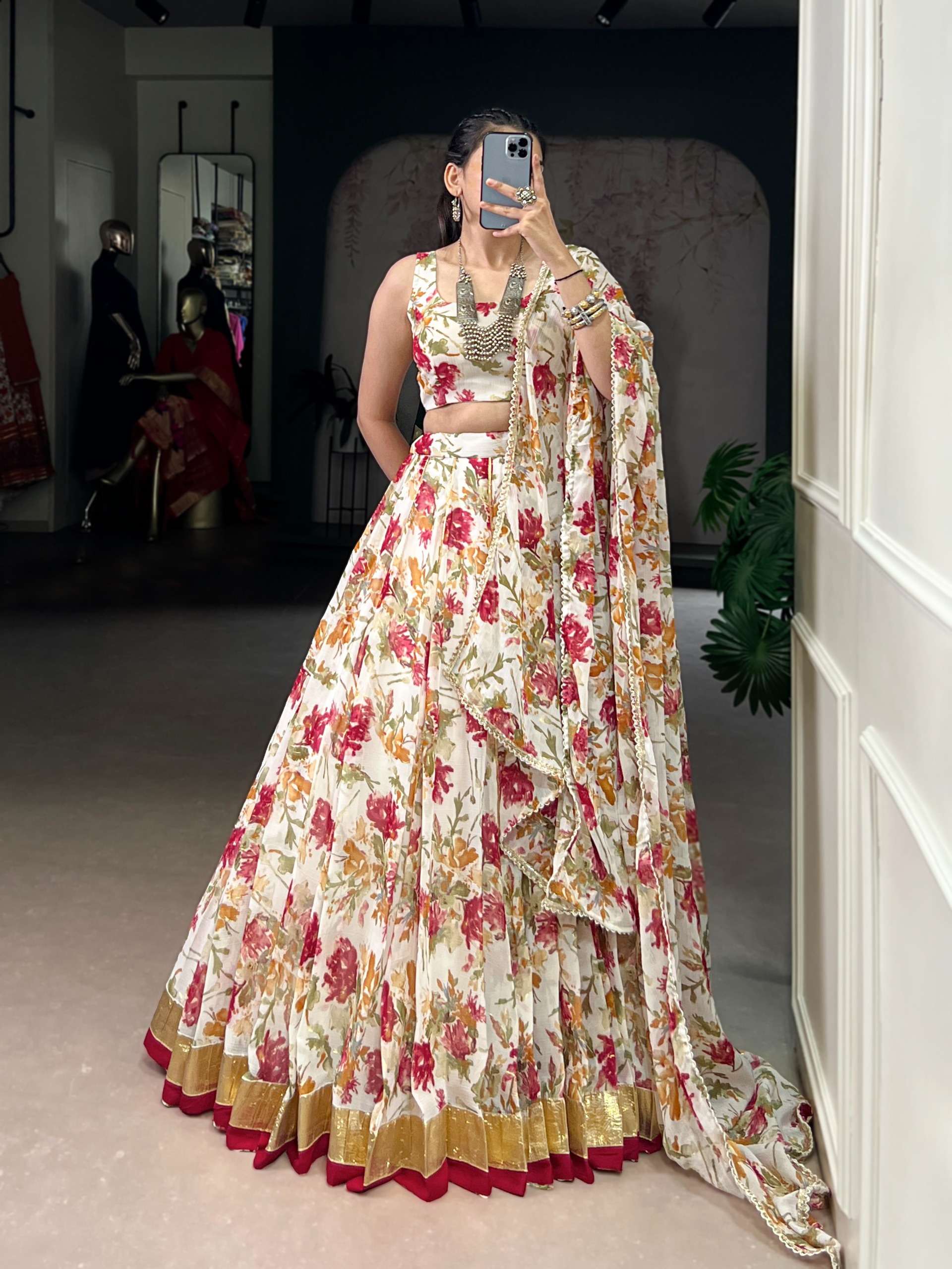  Step into festive with chiffon fancy fabric florals that f...