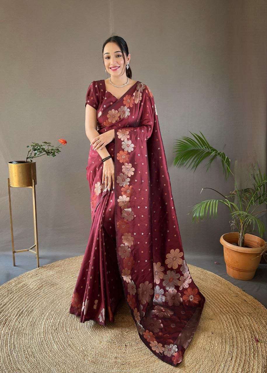 SUHANI ELEGANT AND GLOBAL PURE AND SOFT FANCY SILK FABRIC W...