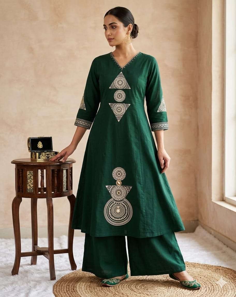 SUMMER SPECIAL REYON PAIR WITH EMBROIDERY KURTI WITH ONE SID...