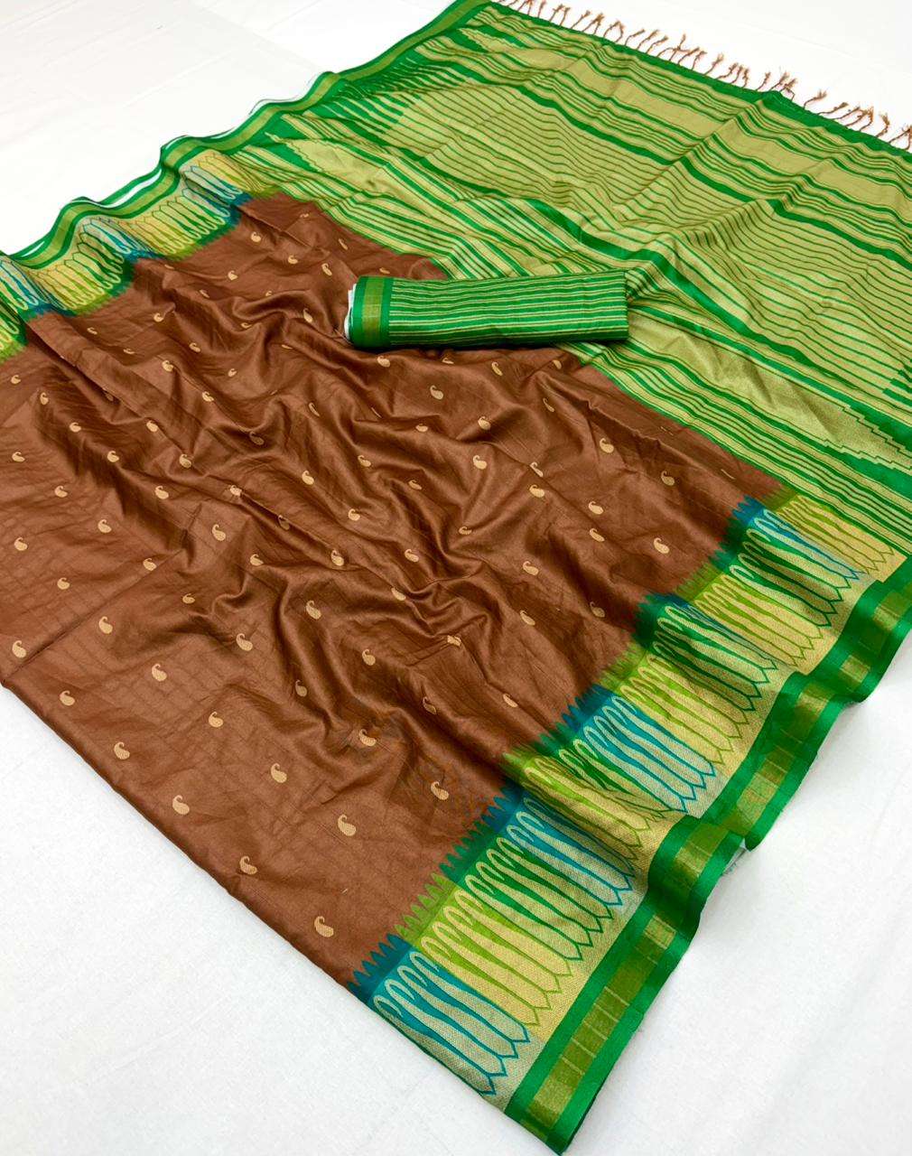 Super Trending concept Kazari Series Pushpa Tusser soft and ...