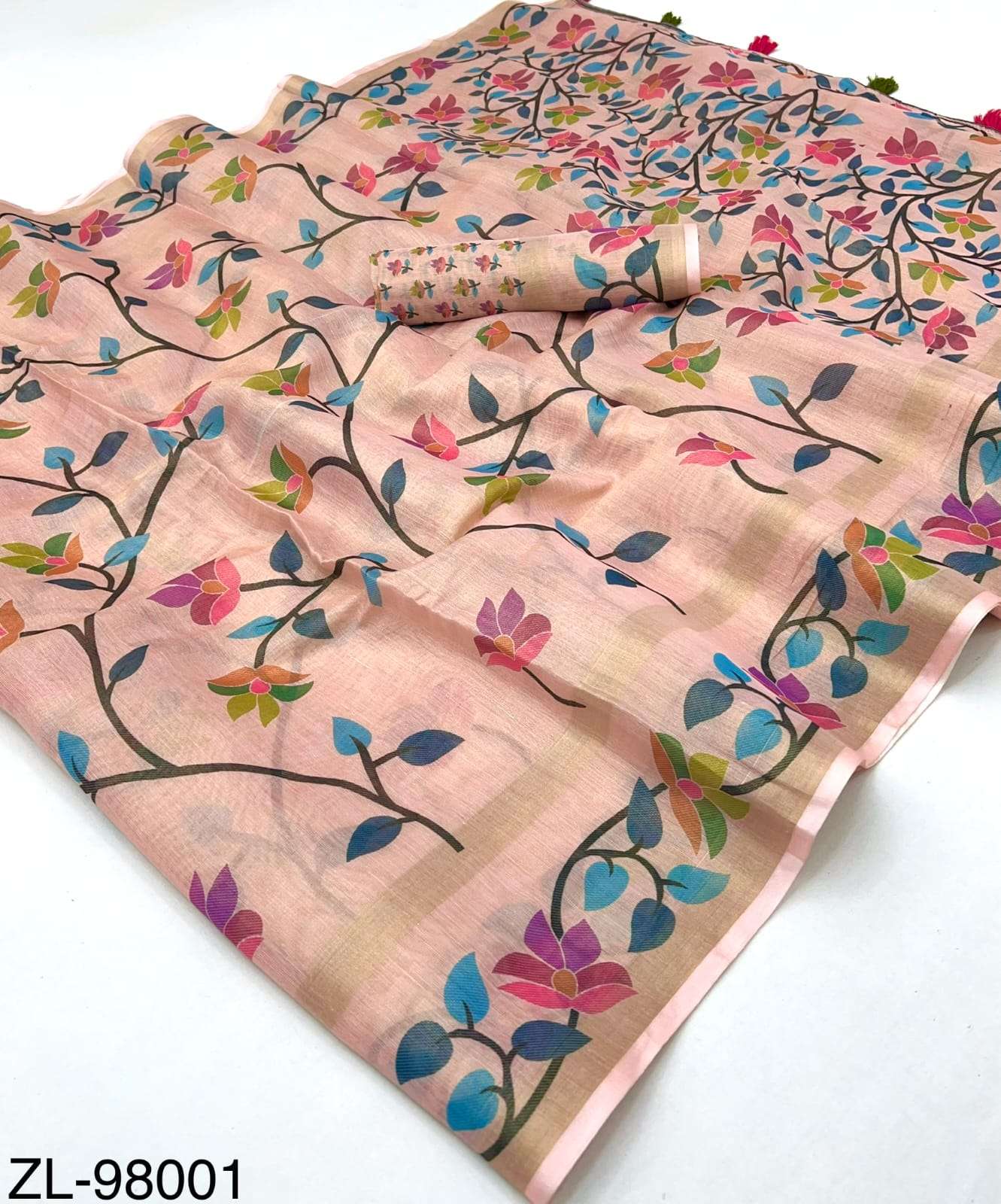 Super Trending Kazari Series Zari Linen Zari based Chanderi ...