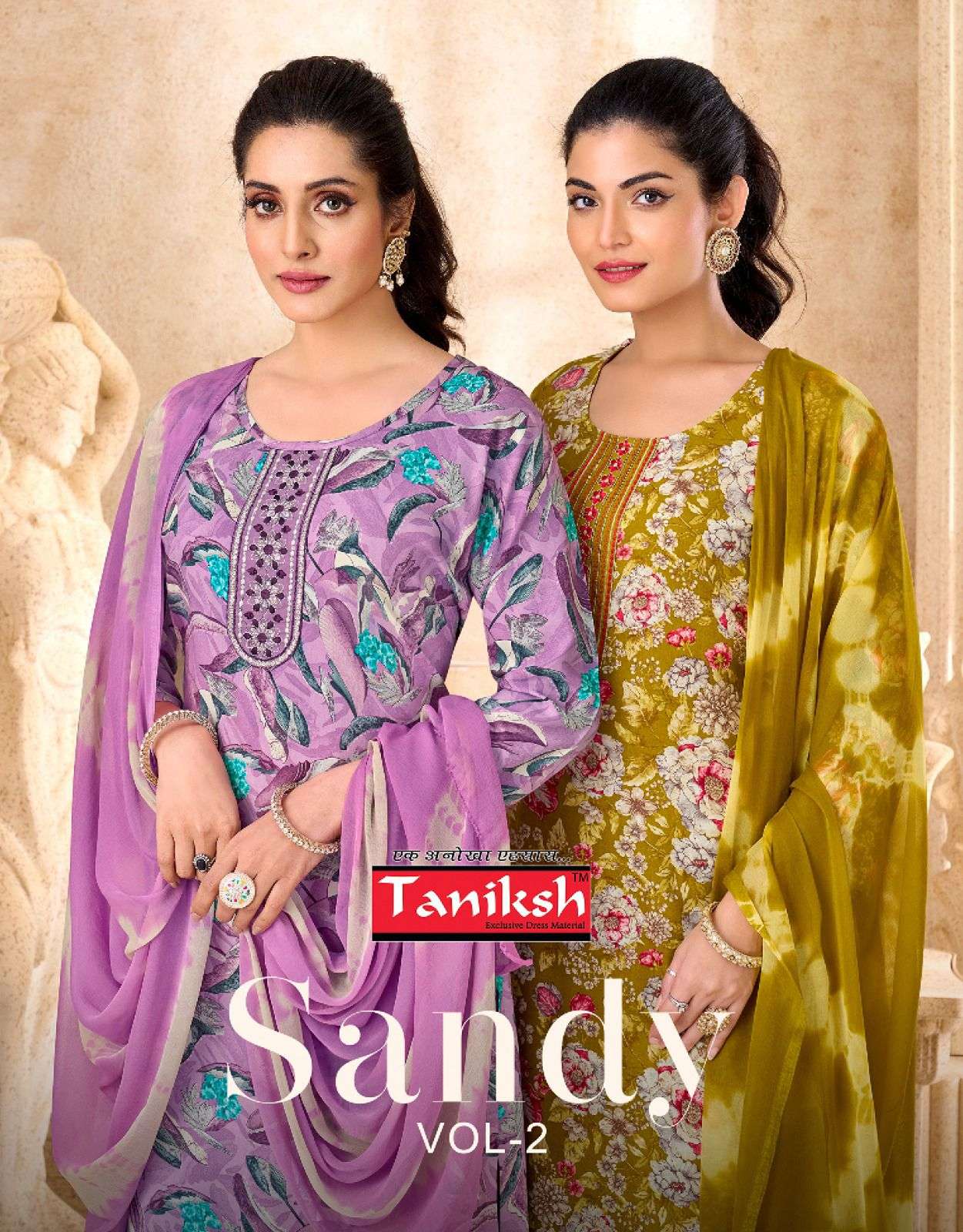 TANIKSH SANDY VOL 2 EMBROIDERY TIE WORK WITH POCKET SALWAR S...