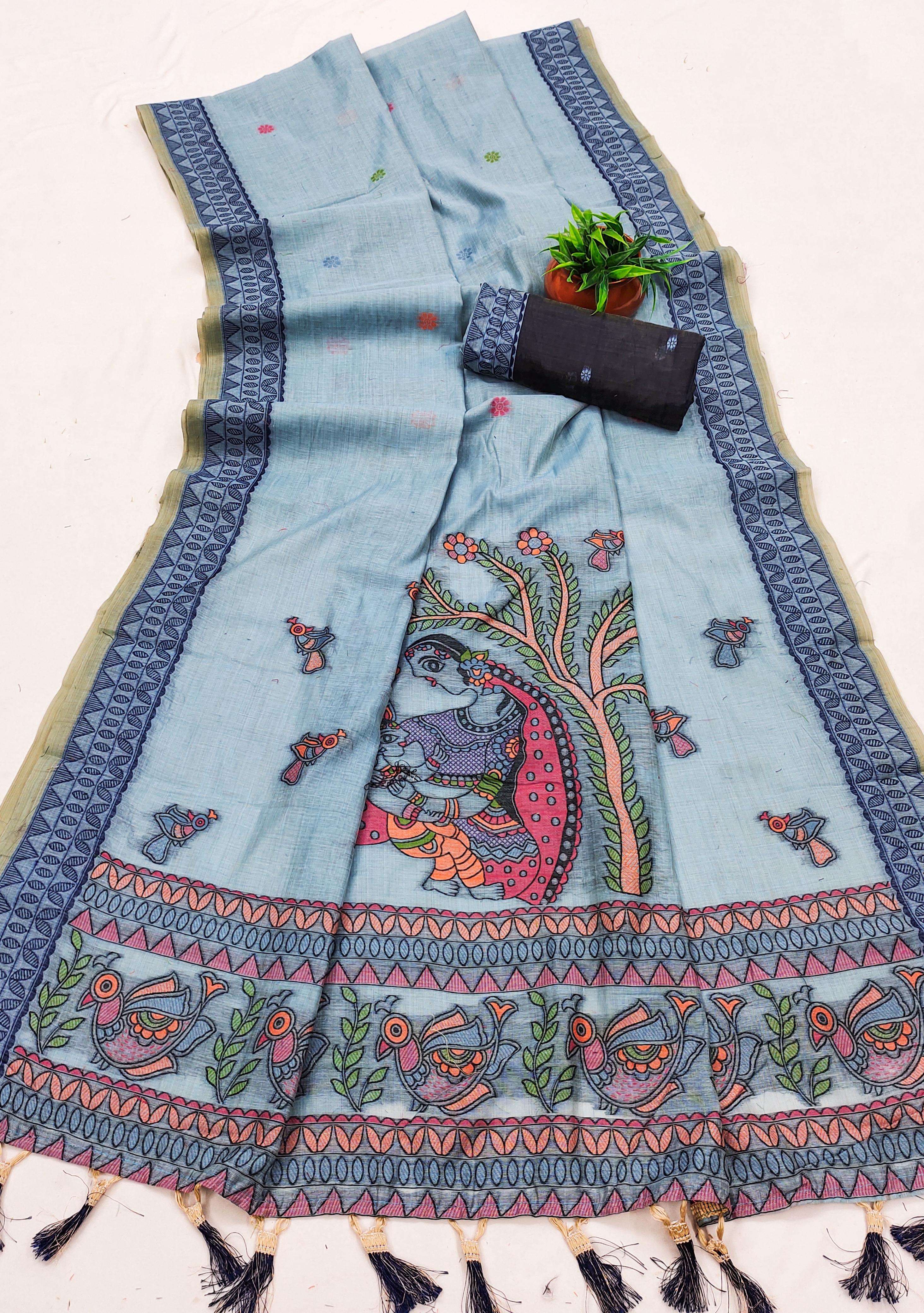 Yashoda Muga Cotton fabric is New Designer with Meenakari pr...
