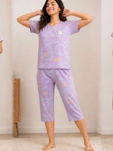 4 ITEM SET NIGHT DRESS FOR WOMEN CAPRI HALF PANT DEALER