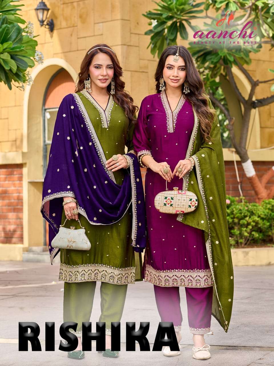 AANCHI RISHIKA BOUTIQUE VICHITRA SILK FANCY DUPATTA WORK SAL...