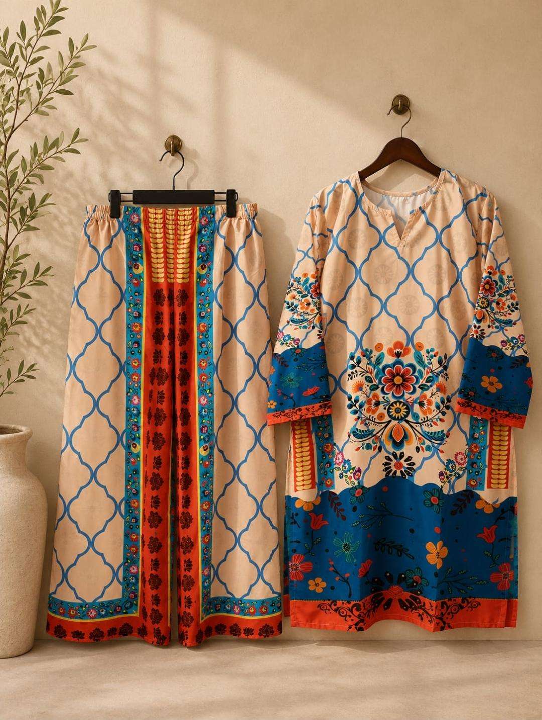 AL QASR 300 RAMZAN EID SPECIAL DULL SATIN TURKISH CORD SET F...