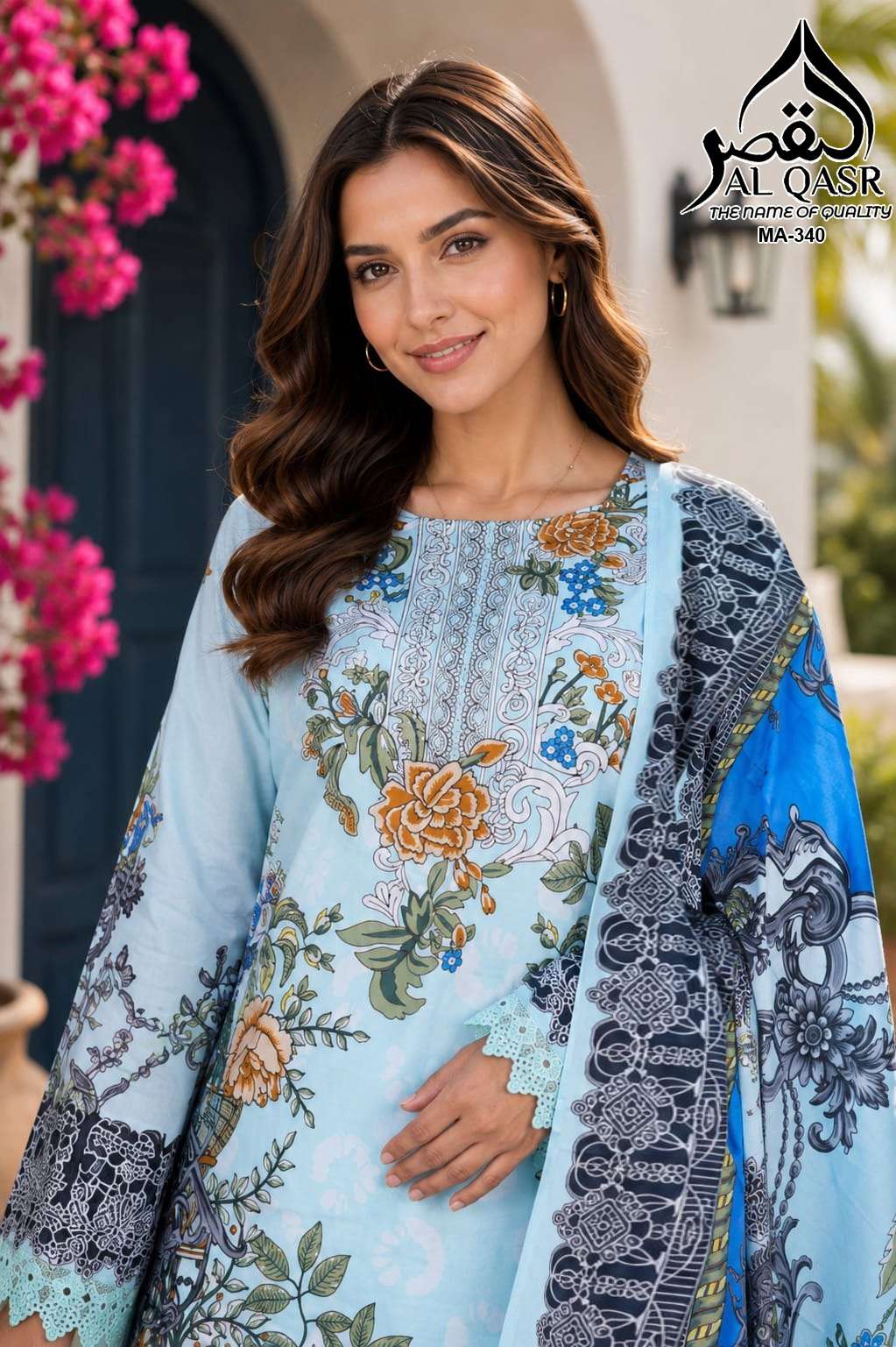 AL QASR 340 READYMADE LAWN COTTON WITH BEAUTIFUL LACE PAKIST...