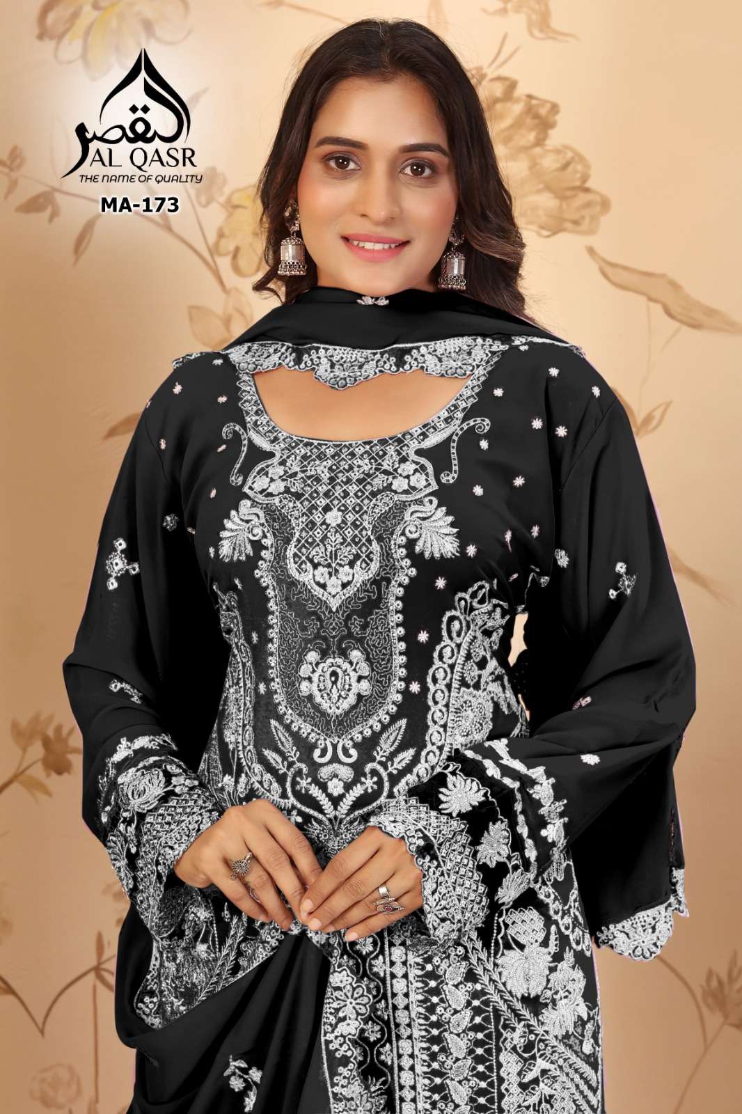 AL QASR MA 173 EID SPECIAL STAR GEORGETTE WITH EMBROIDERY SU...