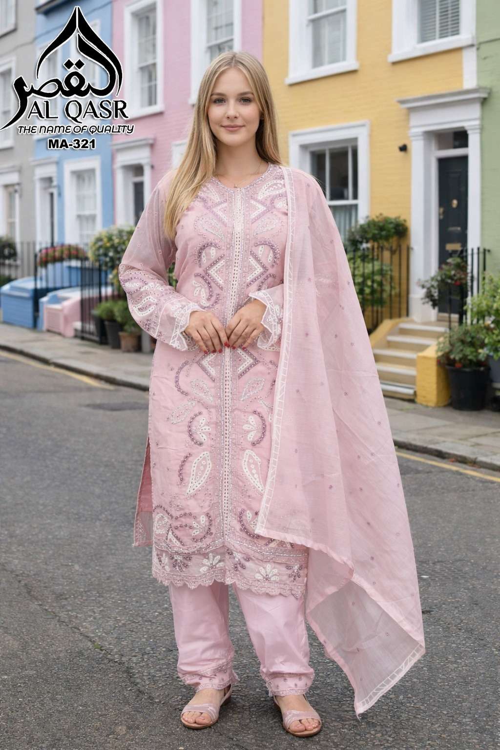 AL QASR MA 321 RAMZAN EID SPECIAL ORGANZA WITH EMBROIDERY PA...