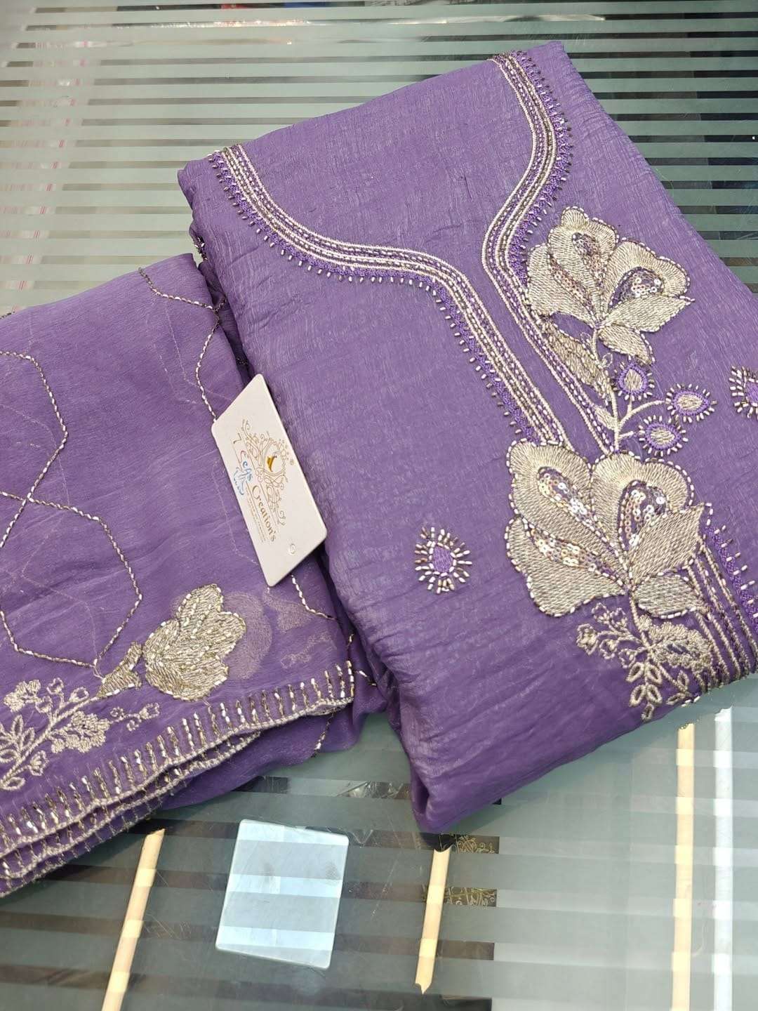 AL QASR SEMI STICH COLLECTION CRUNCHY  WITH EMBROIDERY CUT W...