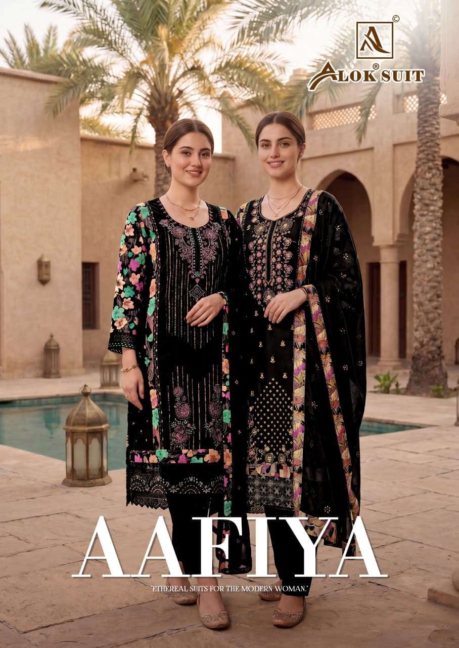ALOK SUIT AAFIYA VISCOSE RAYON EMBROIDERY WORK SALWAR KAMEEZ...