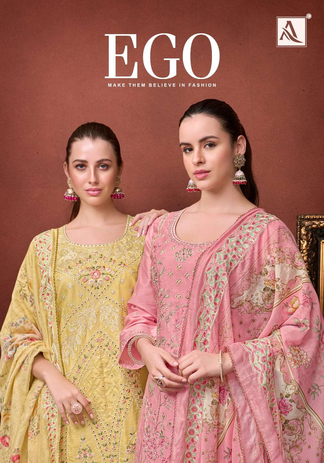ALOK SUIT EGO ZAM COTTON PAKISTANI EMBROIDERY WORK SUIT LADI...