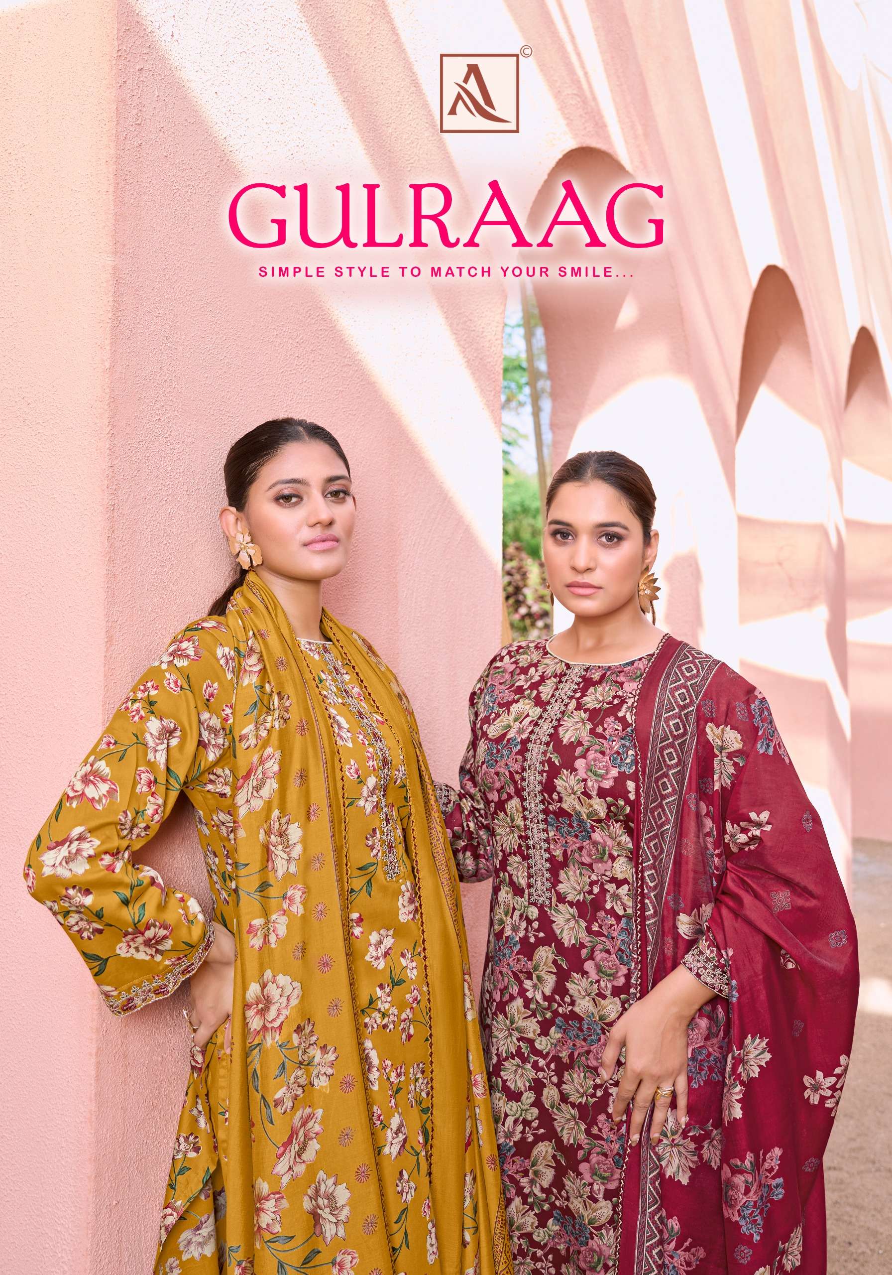 ALOK SUIT GULRAAG ZAAM DISCHARGE WITH EMB SALWAR KAMEEZ MATE...
